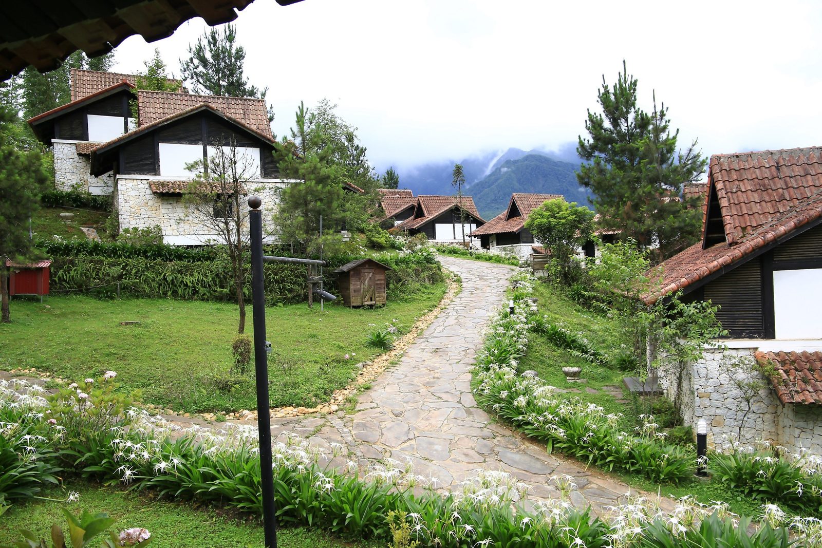 Villa đá Heaven House Sapa nhìn từ ngoài, phù hợp cho nhóm bạn thuê nguyên căn